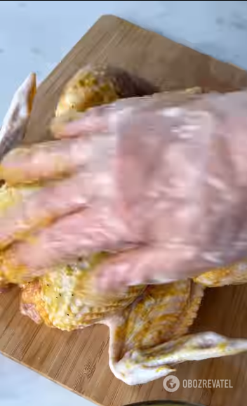 What ingredient will make the chicken soft and juicy: you need to stuff the carcass with it