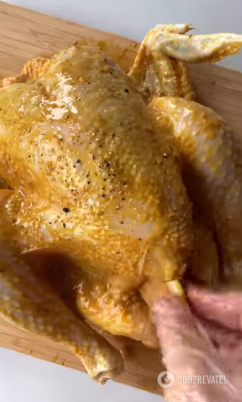 What ingredient will make the chicken soft and juicy: you need to stuff the carcass with it