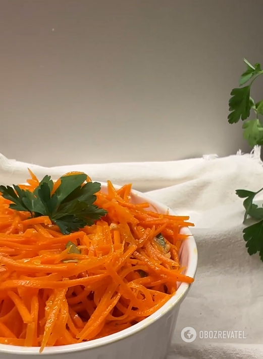 The most delicious Korean-style carrots with coriander and garlic: how long to marinate 