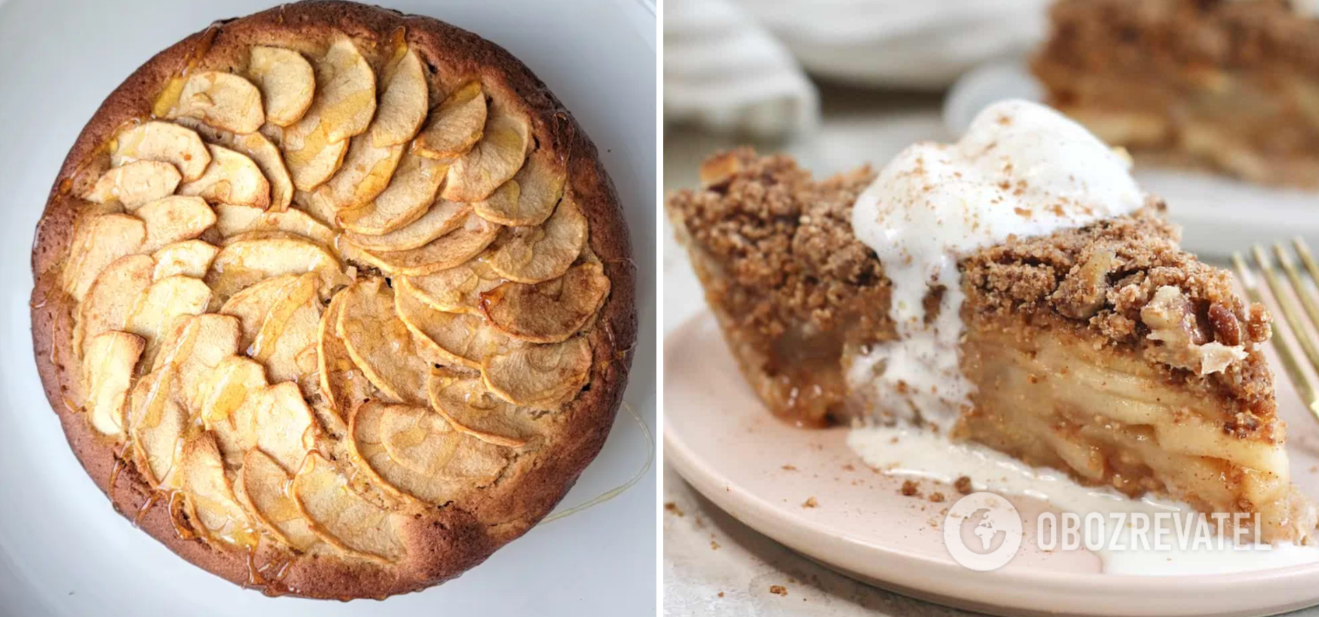 Homemade apple pie with nuts