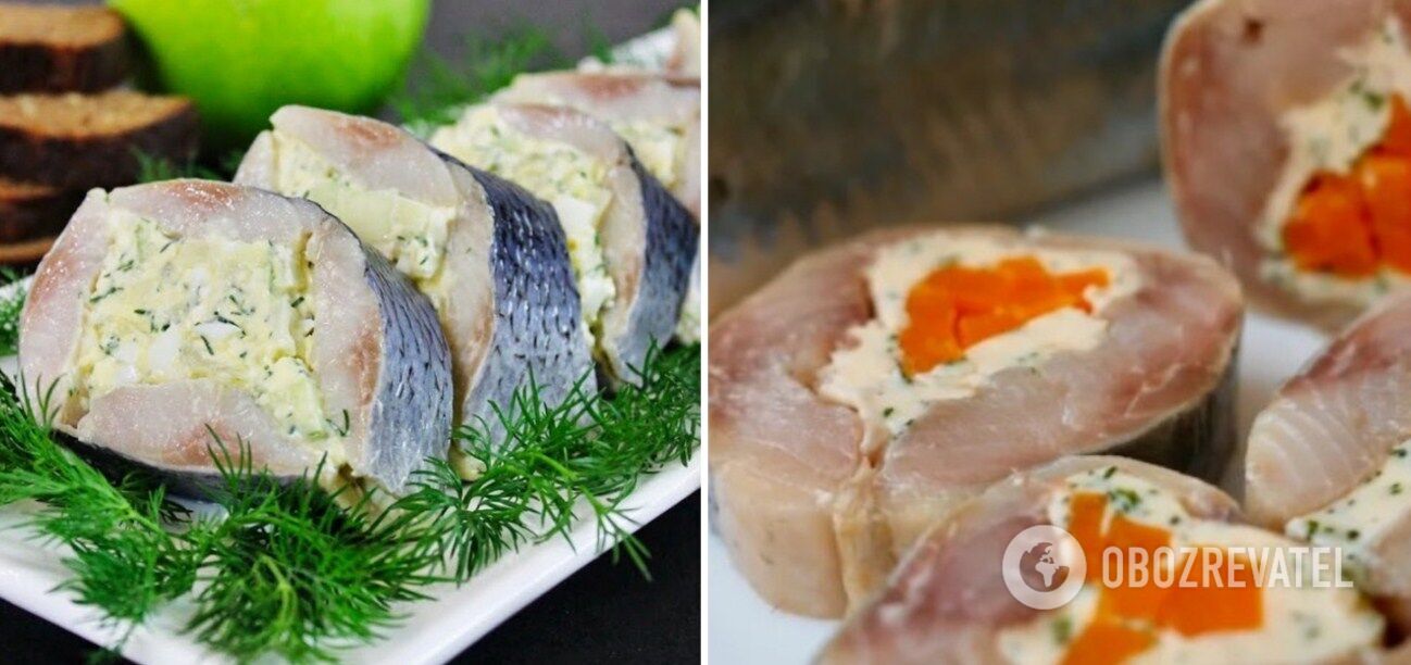 Stuffed herring without oven