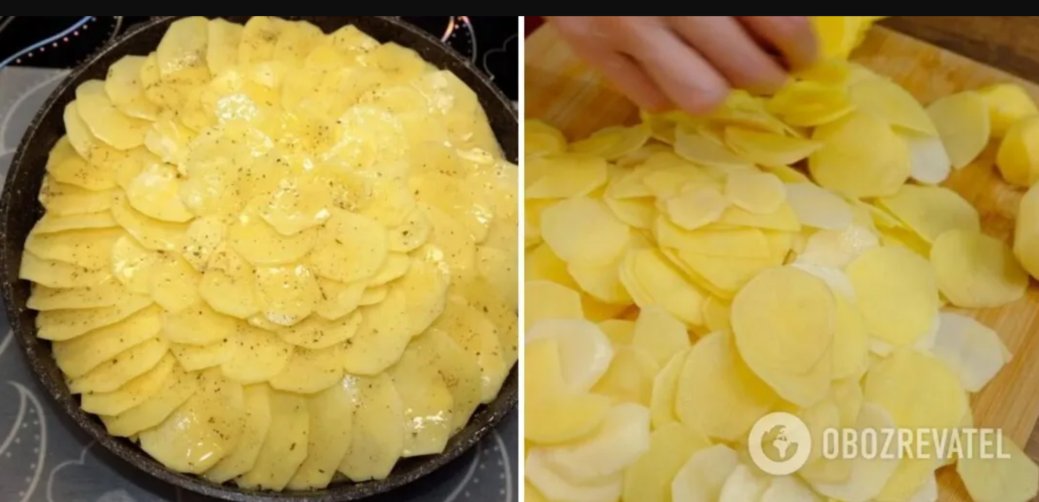 Potato casserole in the oven