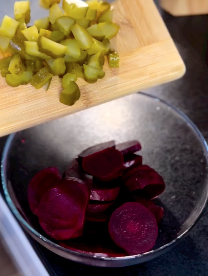 Beets and pickled cucumbers