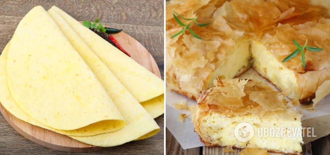 Pita bread pie with filling