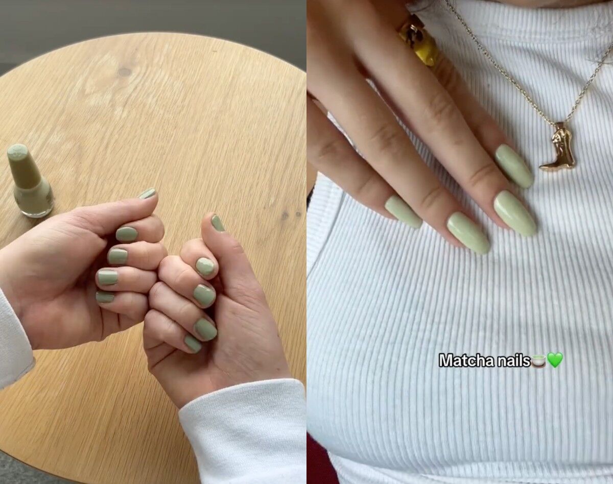 Delicate and bold at the same time: ''matcha'' manicure became a hit in 2024