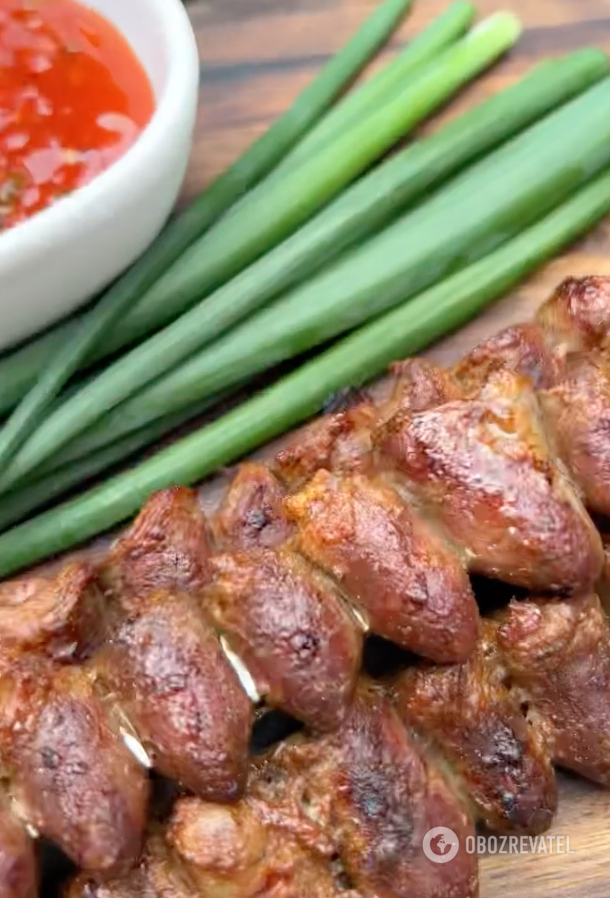 How to make kebabs from chicken hearts