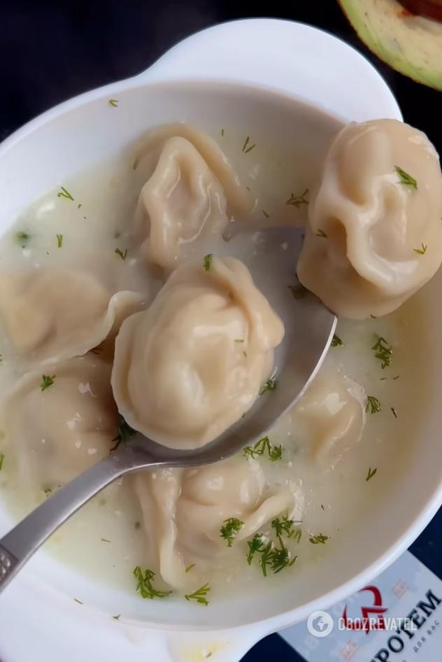 Delicious dumpling soup