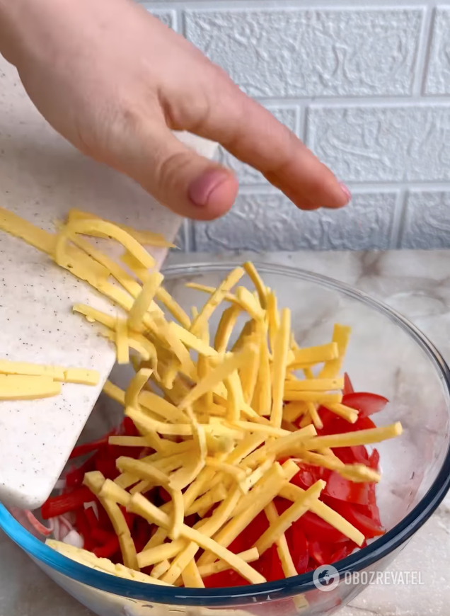 Hearty crab stick salad