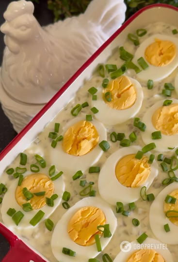 Eggs in tartar sauce: an original Easter recipe