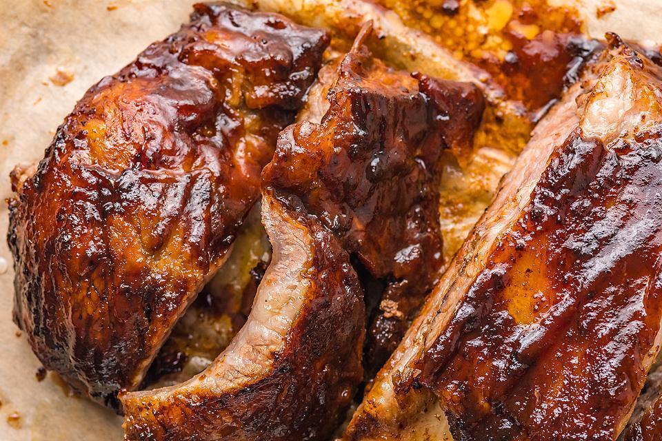 Juicy ribs with a crust