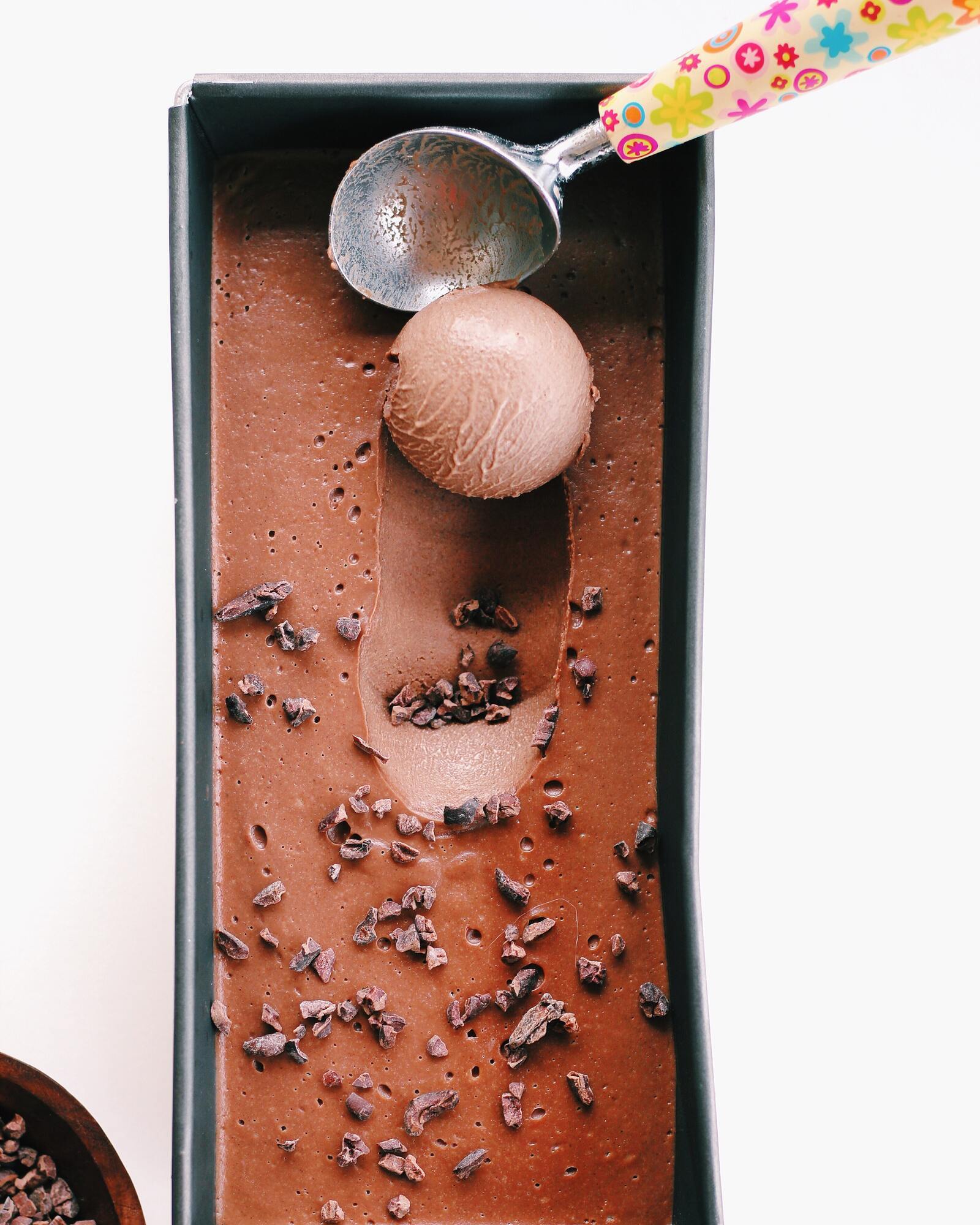 Delicious homemade chocolate ice cream