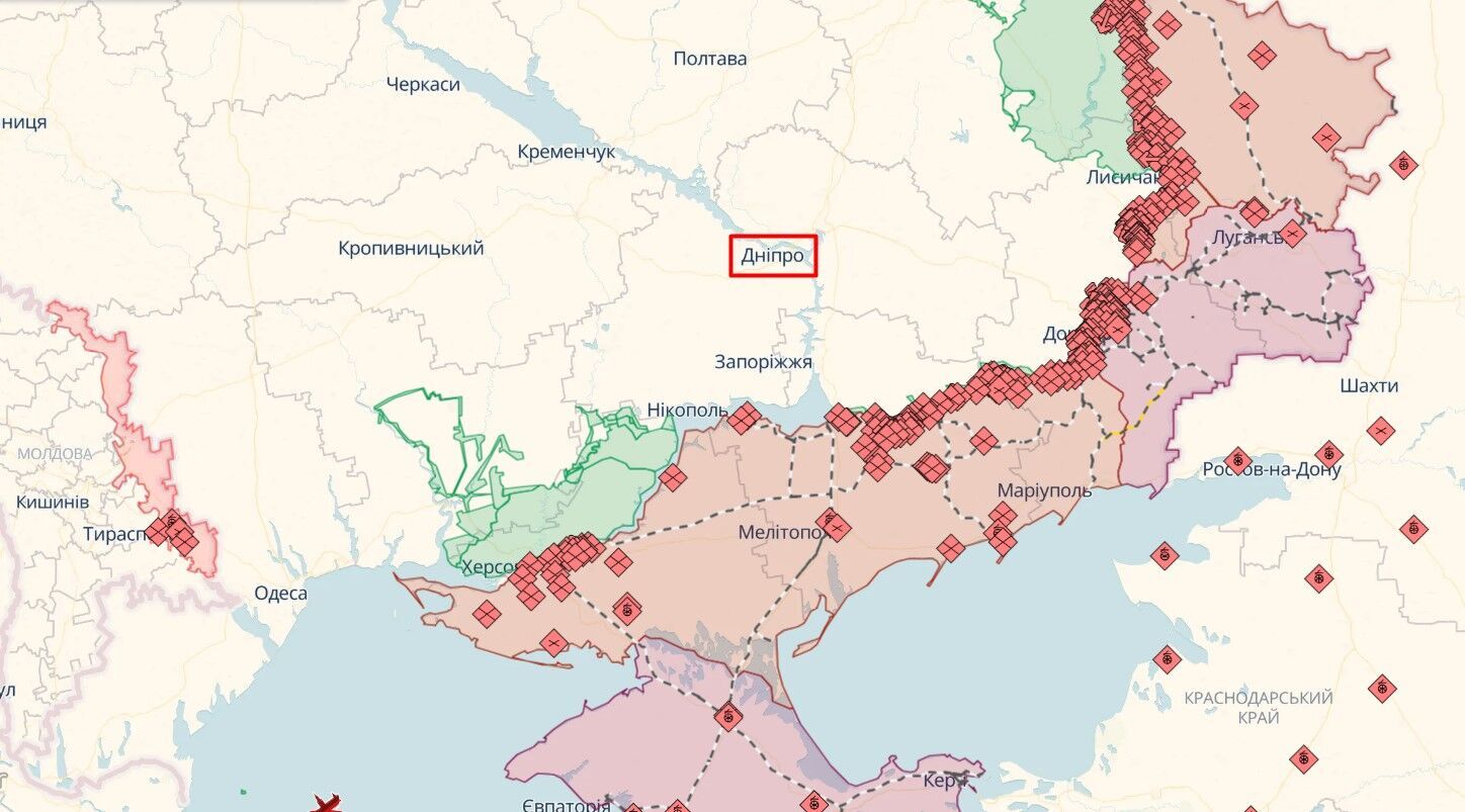 Odessa na mapie operacji wojskowych DeepState