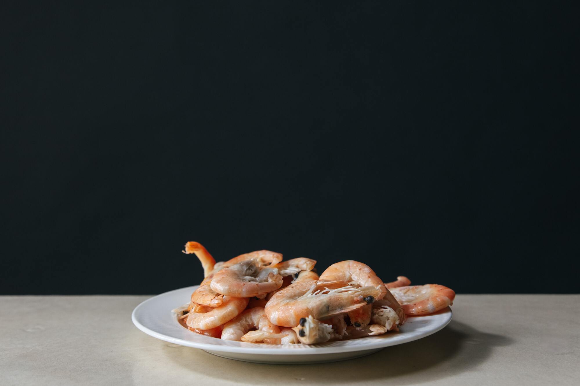 Shrimp for a zucchini dish.