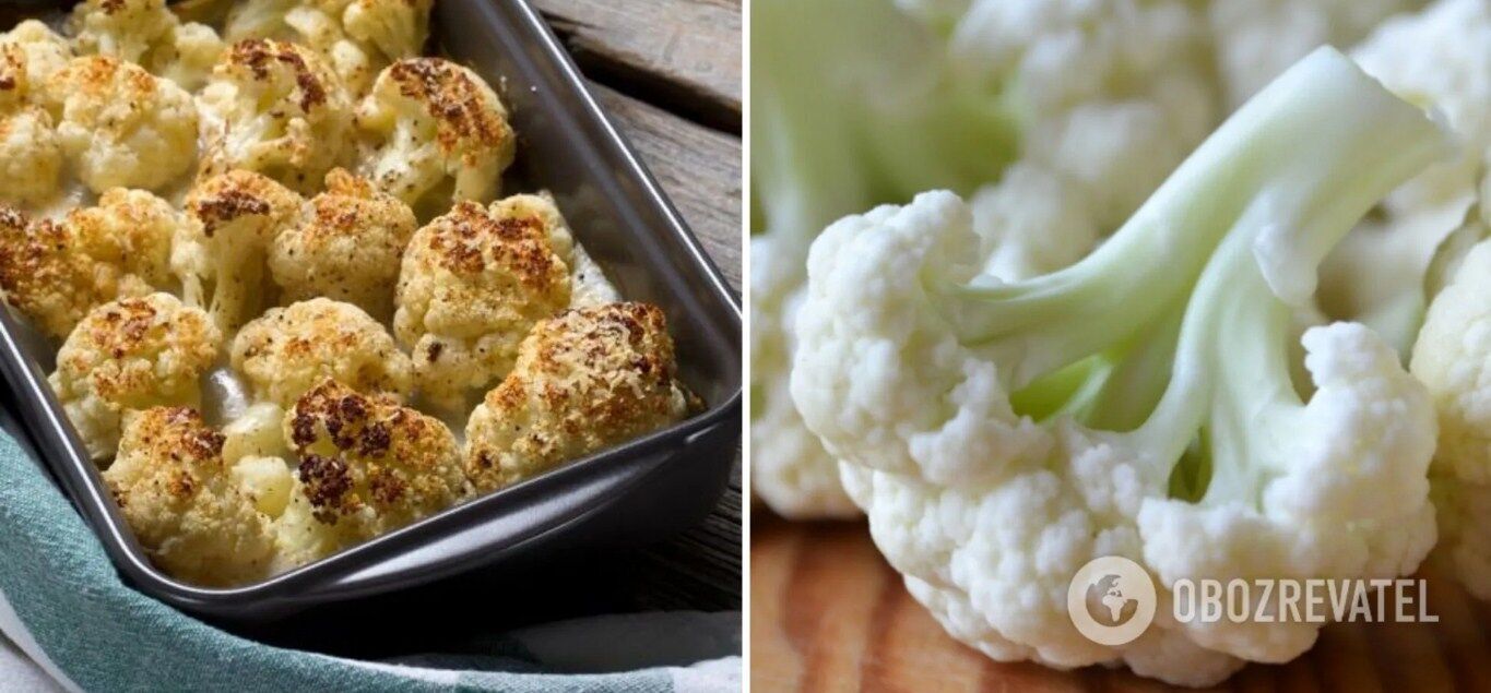 Baked cauliflower with cheese