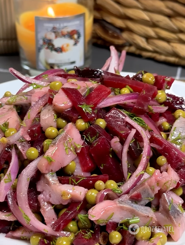 Delicious herring and beetroot salad