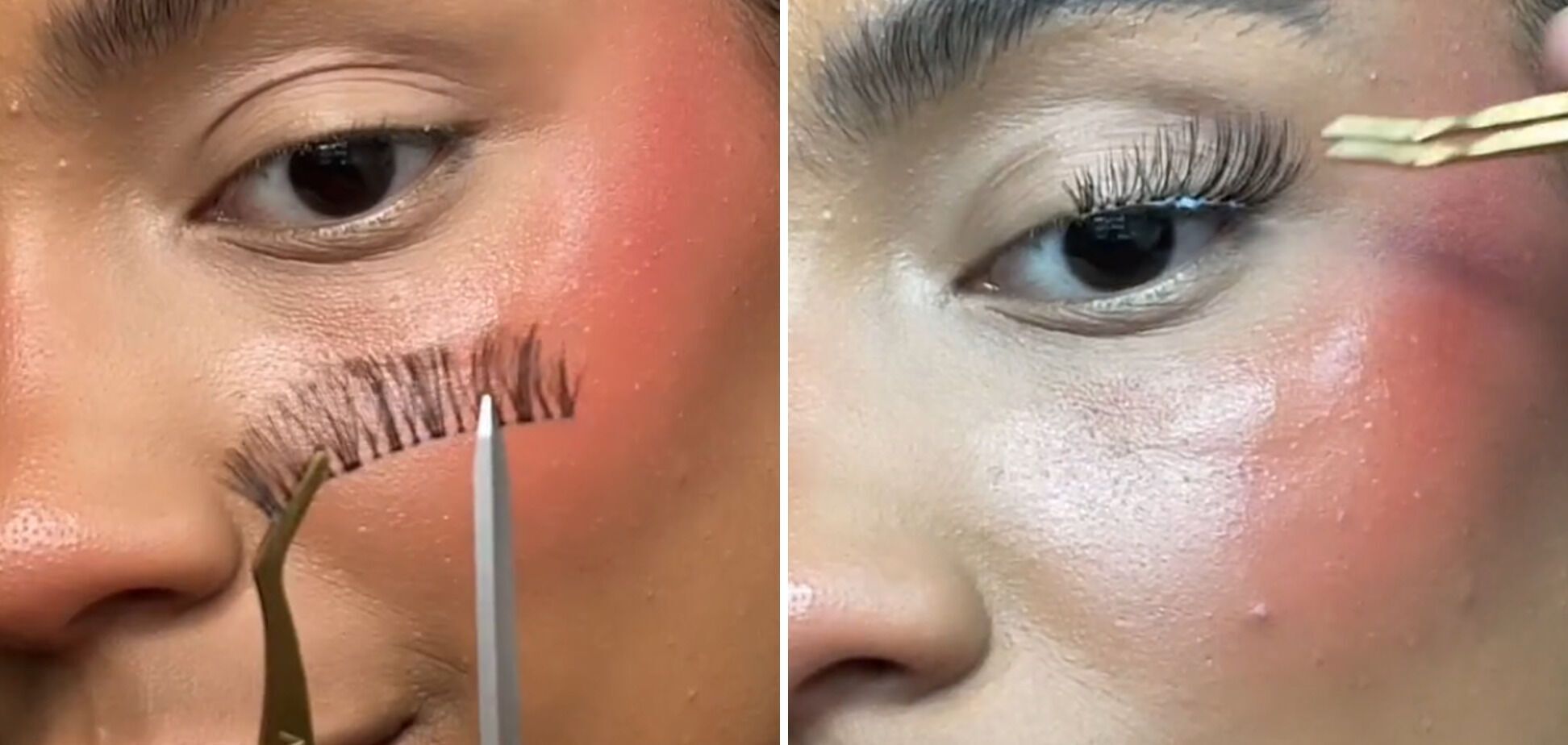 How to make a ''light'' look with false eyelashes: a life hack