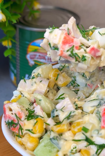 Perfect crab stick salad: the secret is in the dressing