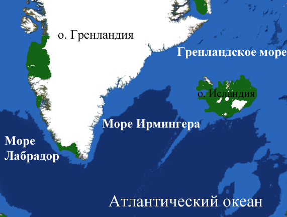 Morze Irmingera na mapie