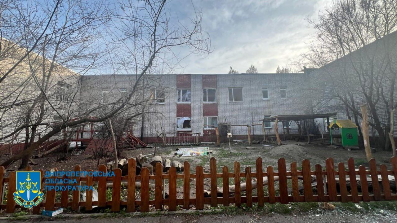 Budynek przedszkola po ataku