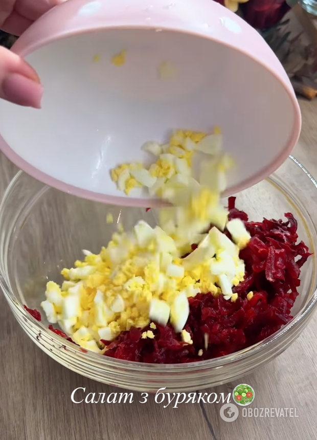 Beetroot and eggs for salad