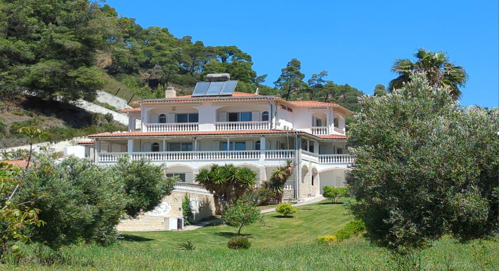 The family's chic villa in Greece