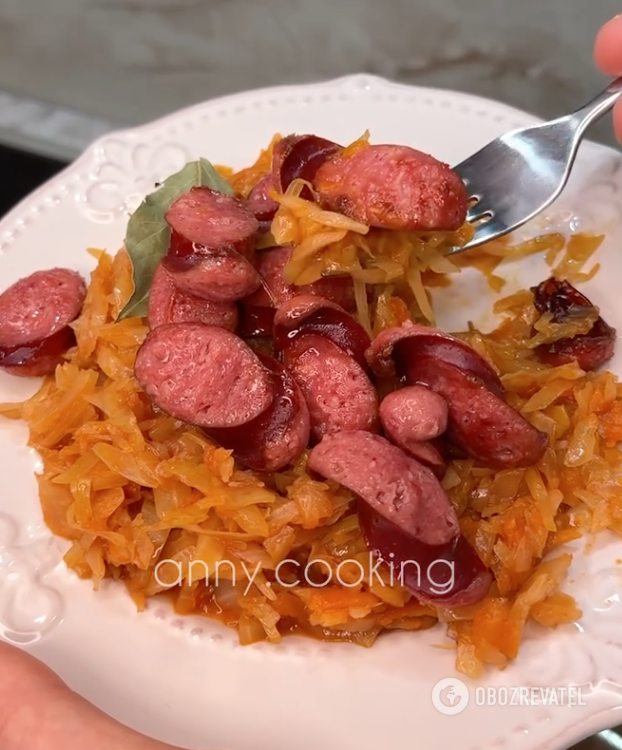Cabbage with sausage