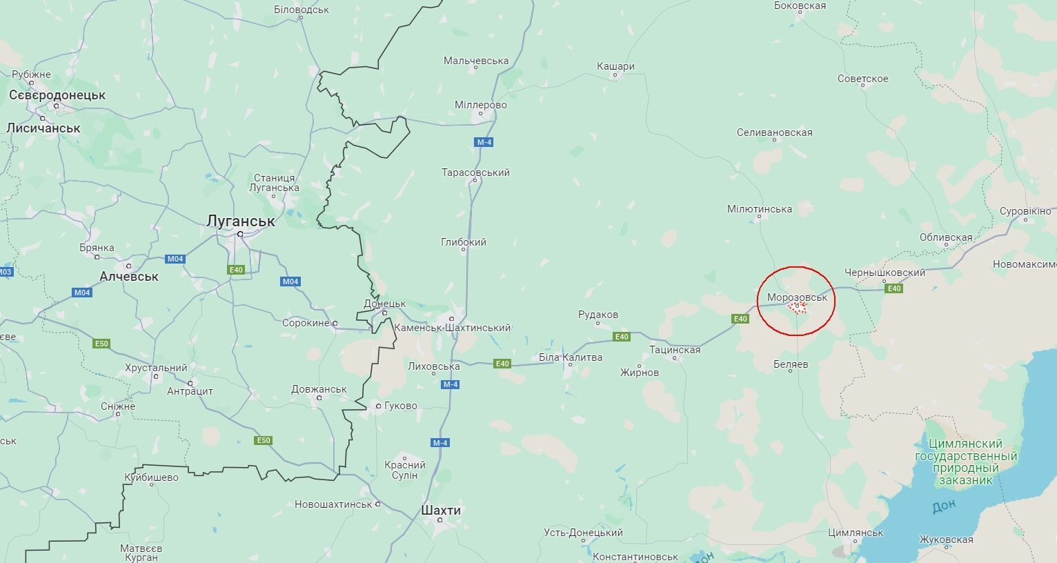 Morozowsk na mapie Google