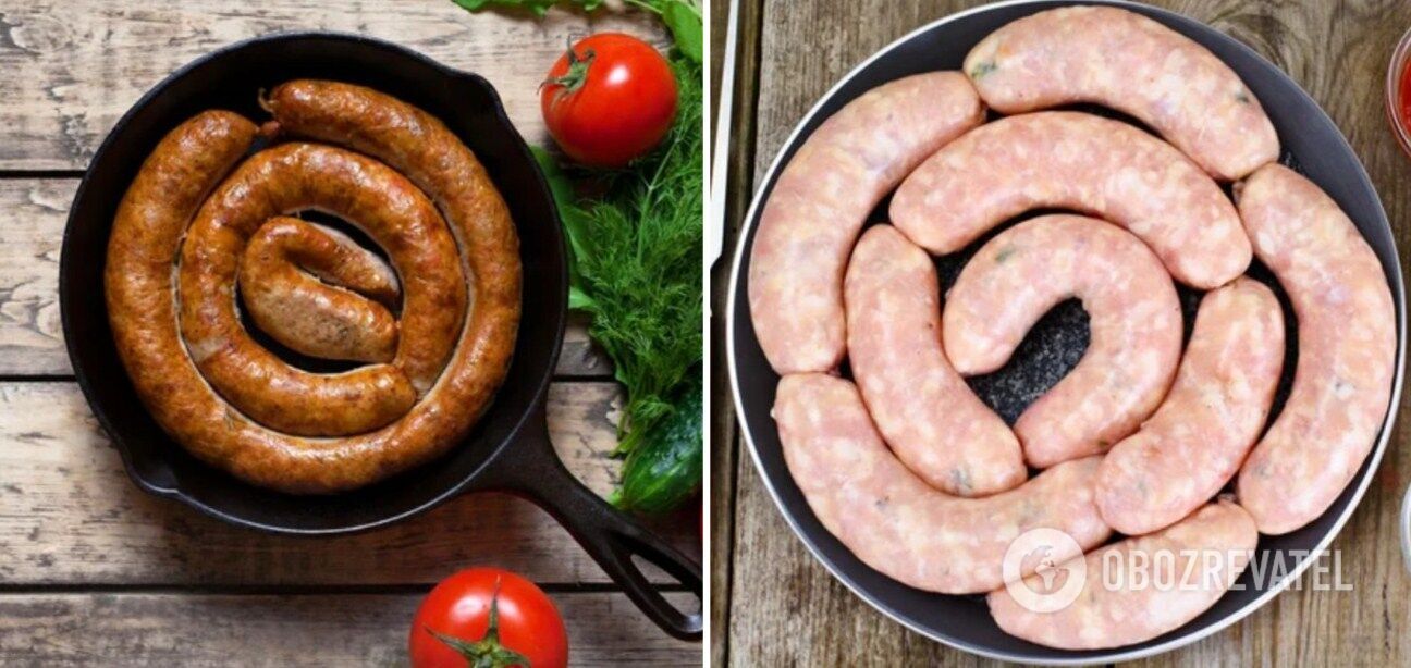 Homemade sausage with spices