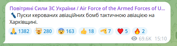 Siły powietrzne ostrzegają przed bombami kierowanymi wystrzelonymi przez siły Putina