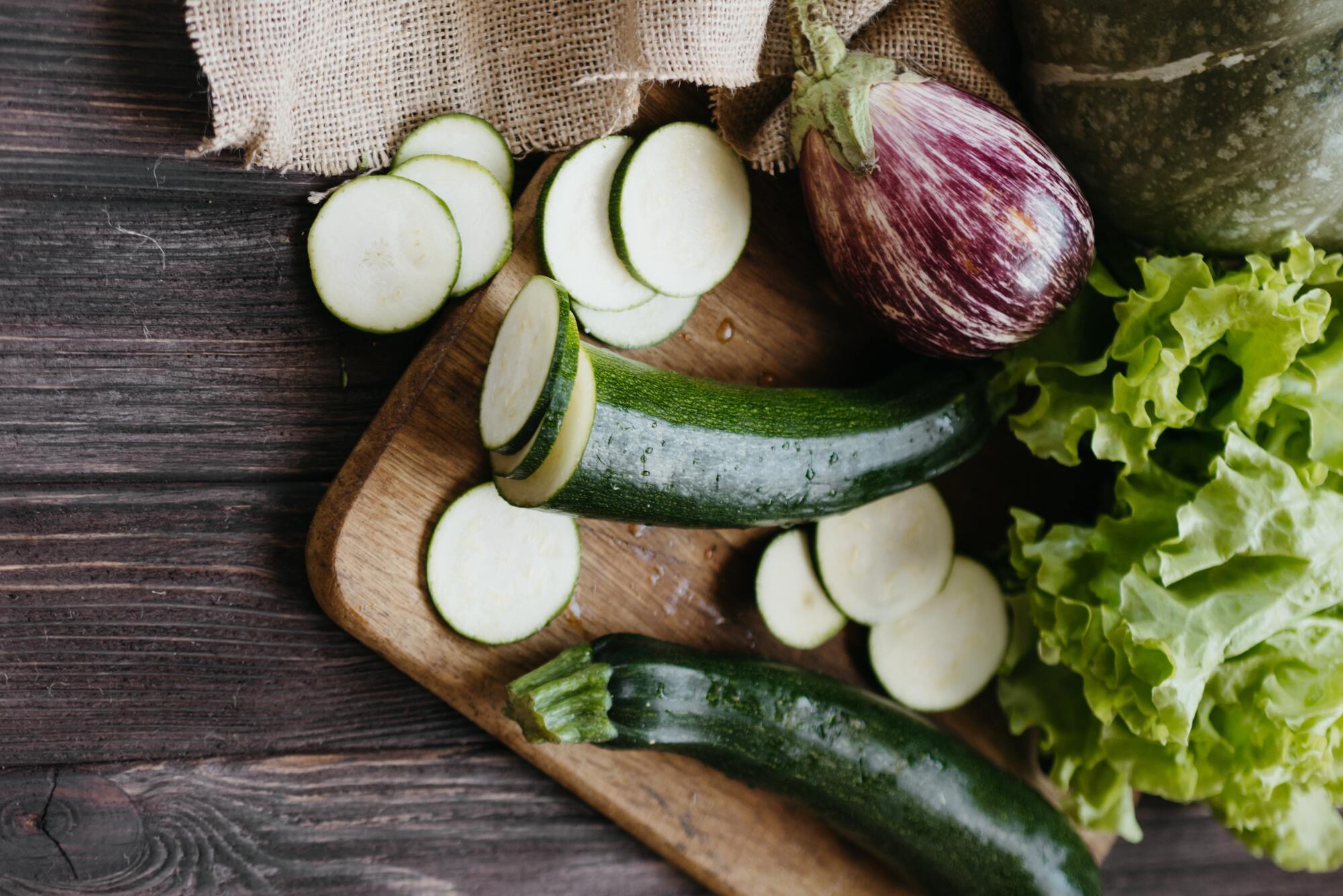 Zucchini and eggplant