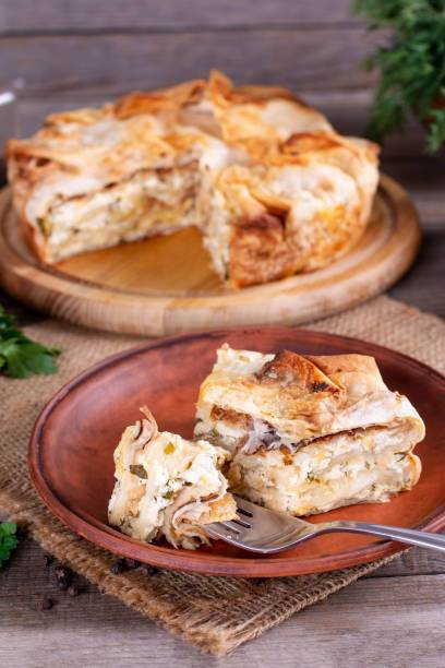 Leftover pita bread pie for breakfast and snack