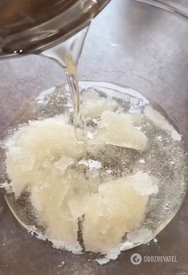 Gelatin with water