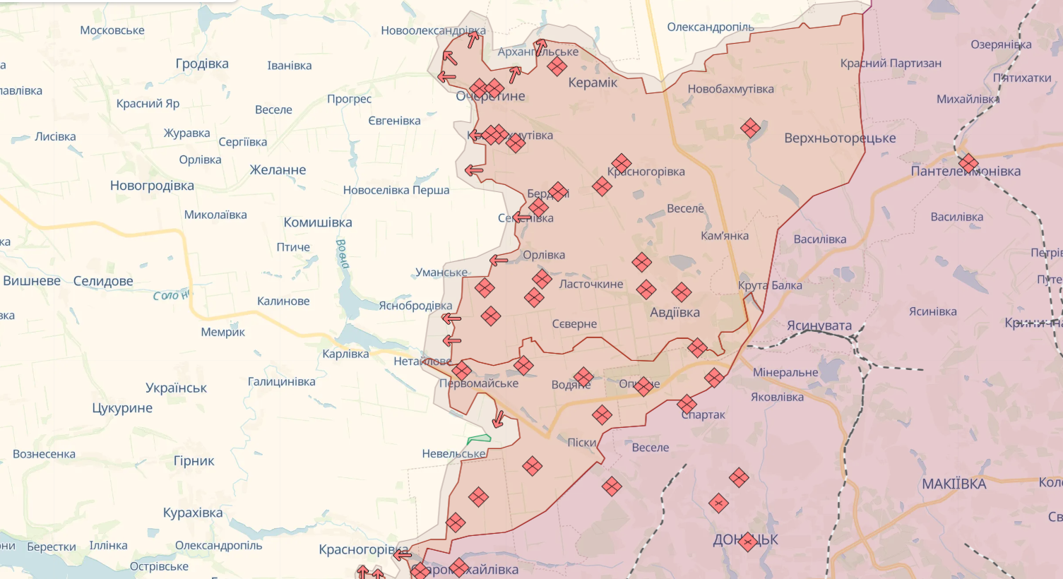Ukraińskie Siły Zbrojne odparły dziesiątki ataków w sektorach Awdijiwka i Bachmut: Sztab Generalny informuje o sytuacji. Mapa