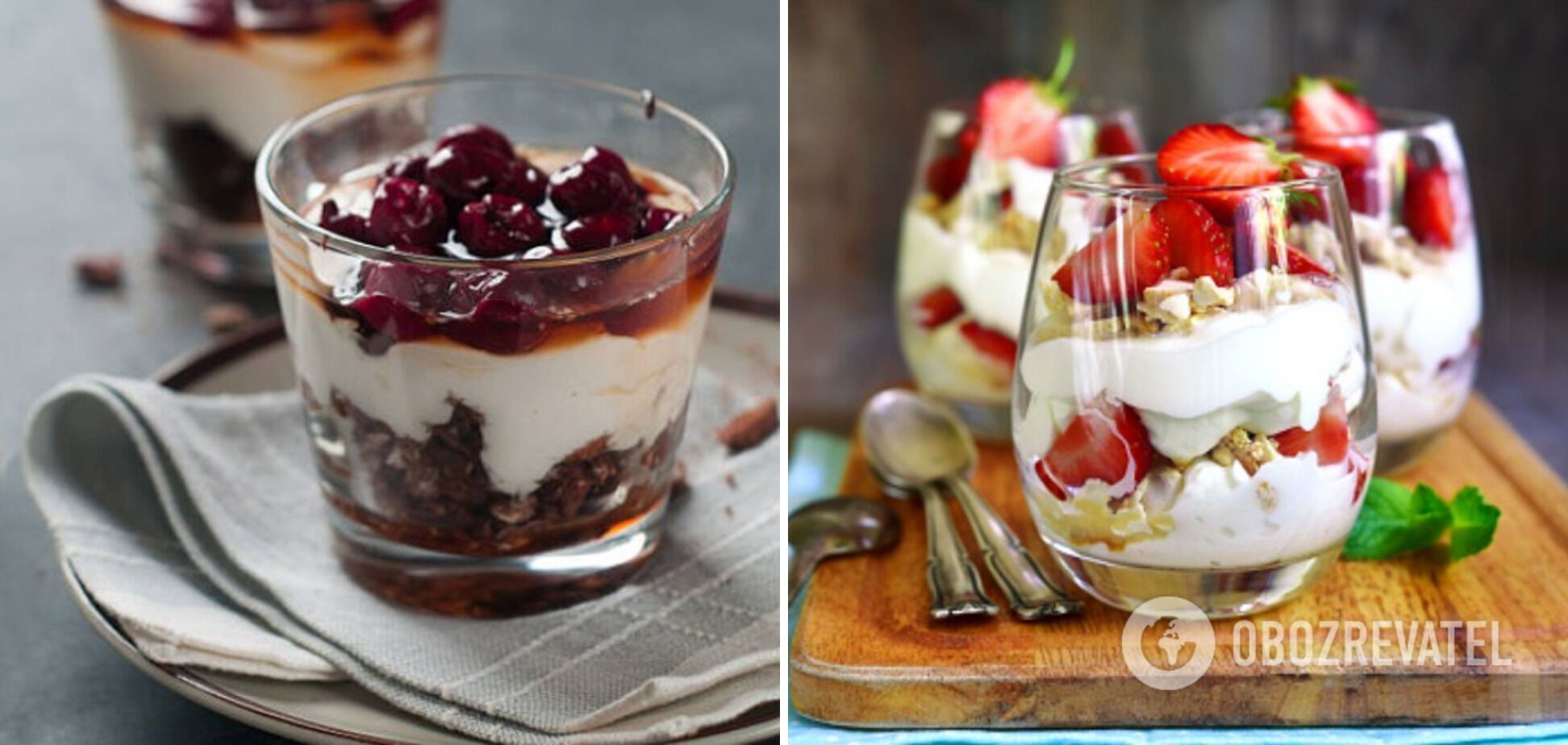 Dessert in a glass without baking