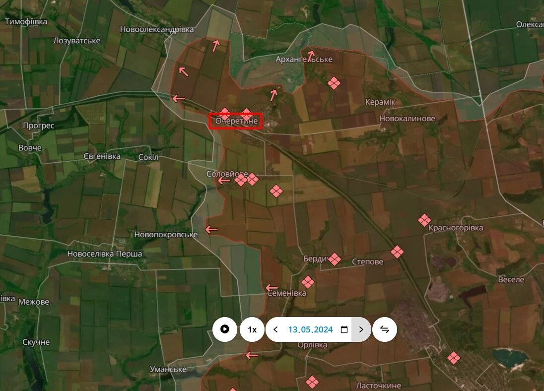 Okupanci rzucili duże siły do zajęcia Oczeretyna: wojskowy opowiedział o sytuacji. Mapa