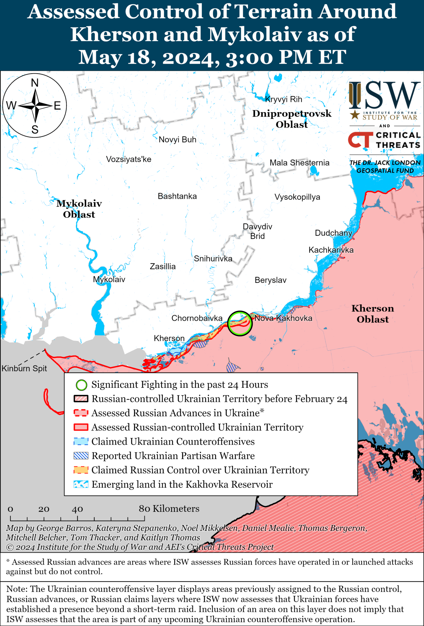 Mapa frontu w obwodzie chersońskim