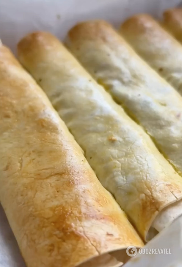 Delicious pita bread tubes