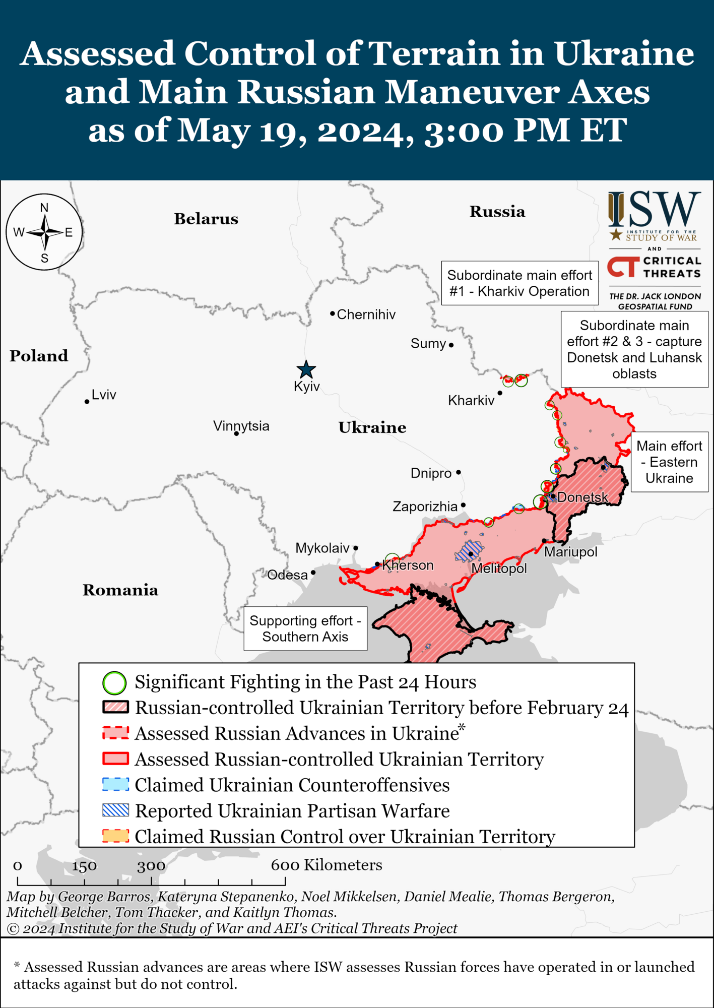 The front in Ukraine. Map.