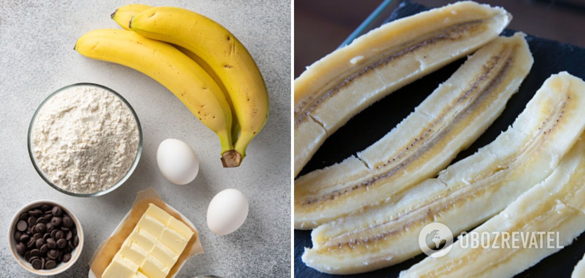 Ingredients for banana cake