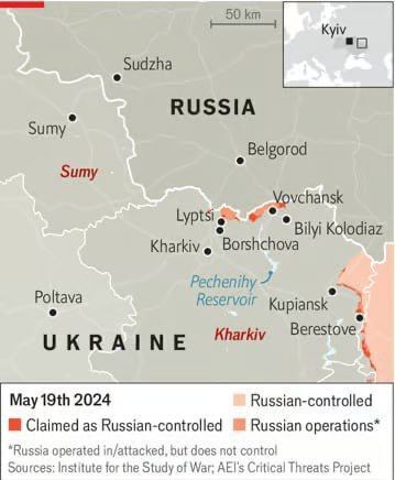 Otoczenie Charkowa z obu stron: The Economist publikuje plany Rosji dotyczące regionu Charkowa