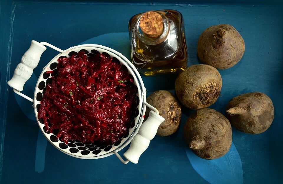 Salad with boiled beets