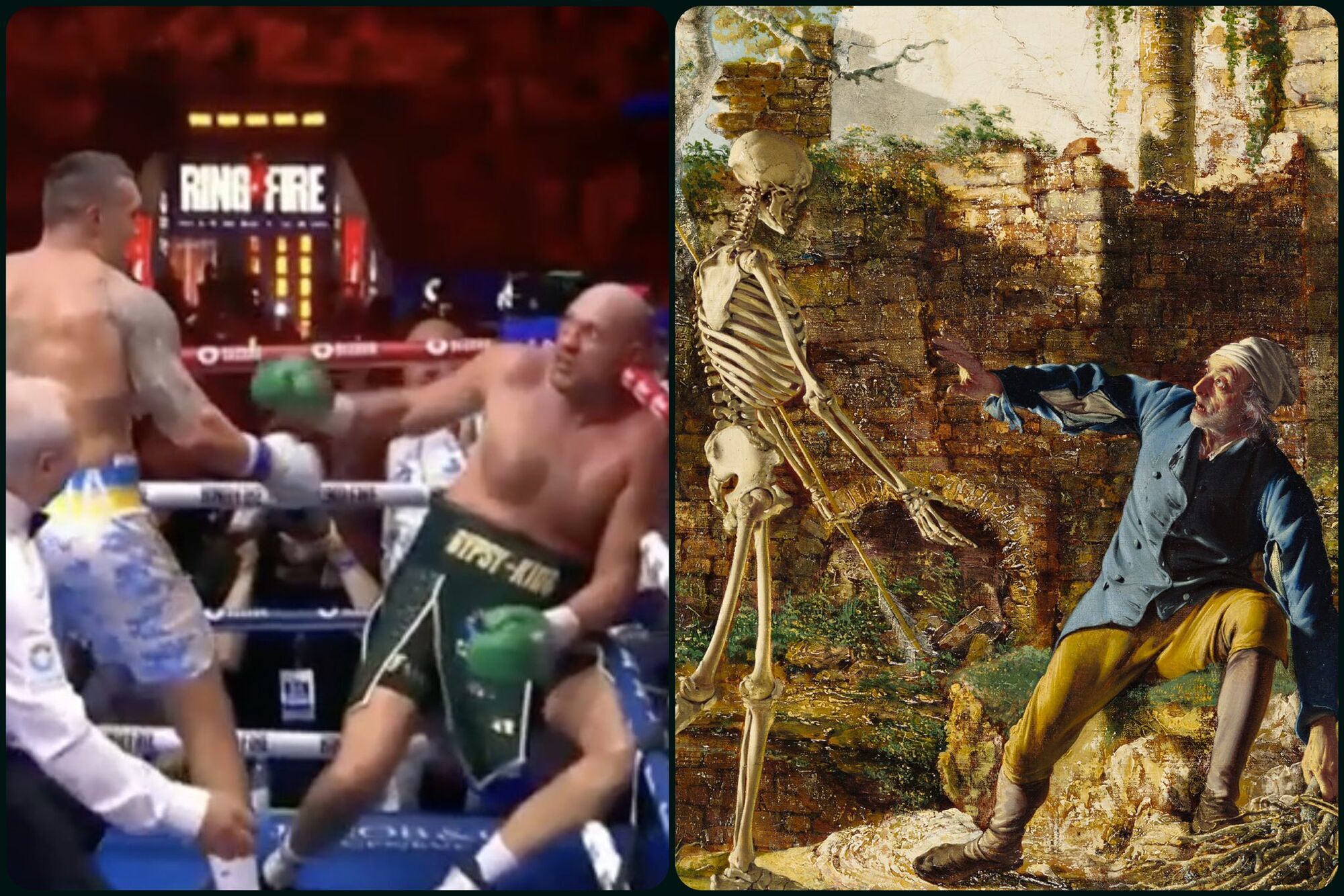 Usyk's knockdown in the fight with Fury was found in an eighteenth-century painting. Photo fact