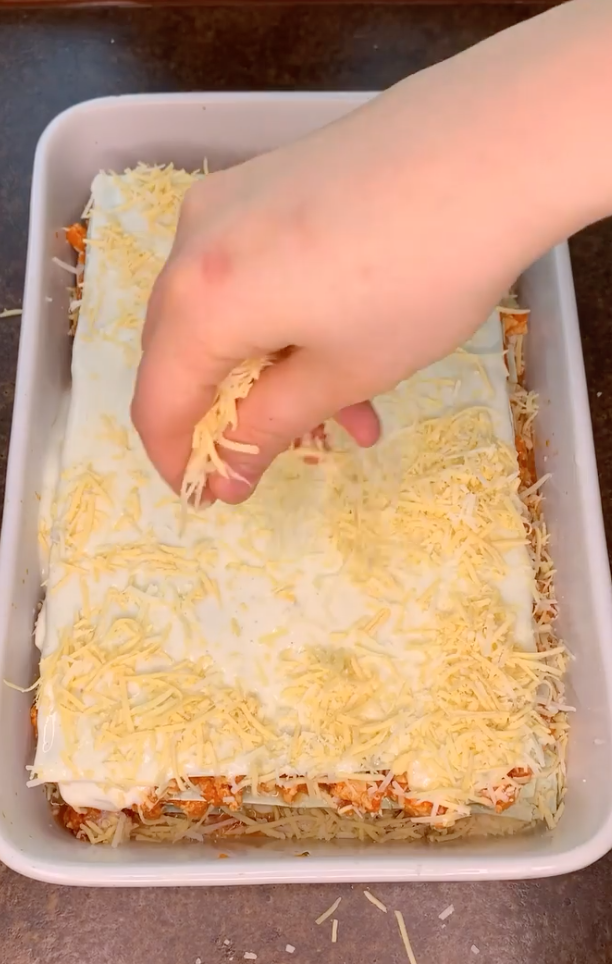 Homemade pita bread lasagna
