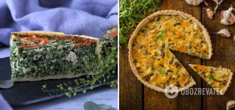 Quiche with salty filling