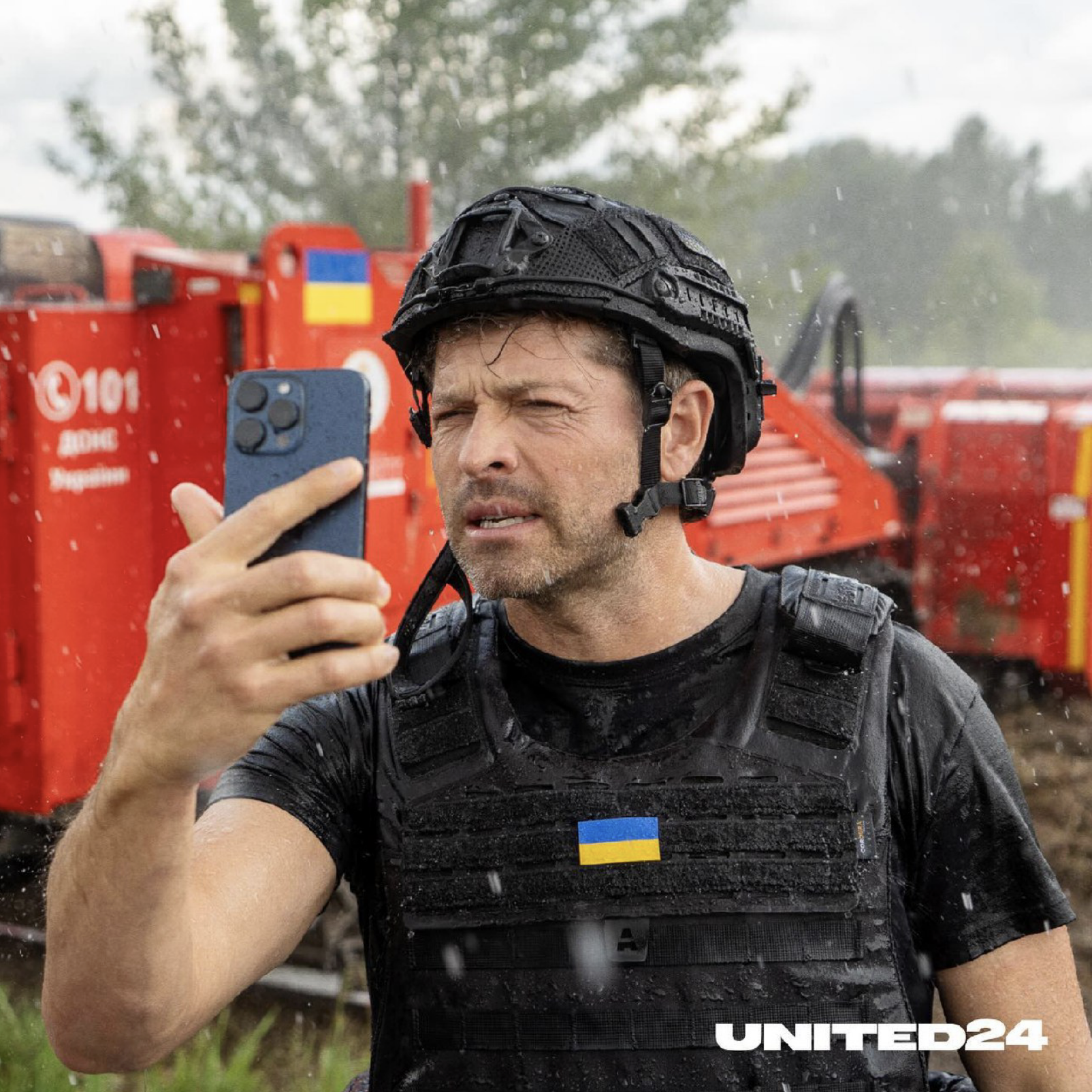 Almost on the border with Russia. Misha Collins visited the frontline and showed photos and videos