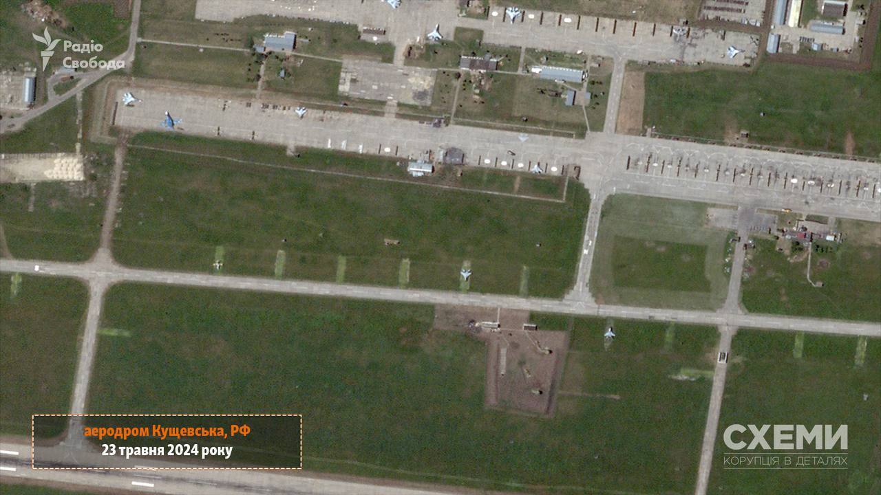 Uszkodzone myśliwce: pojawiły się zdjęcia satelitarne następstw ataku dronów na lotnisko ''Kuszewskaja'' na terytorium Krasnodaru