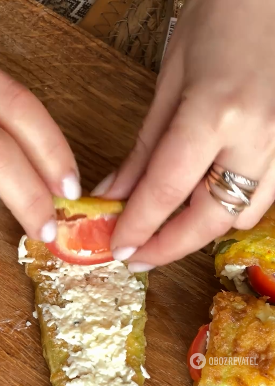 Simple and quick zucchini rolls with a delicious filling 