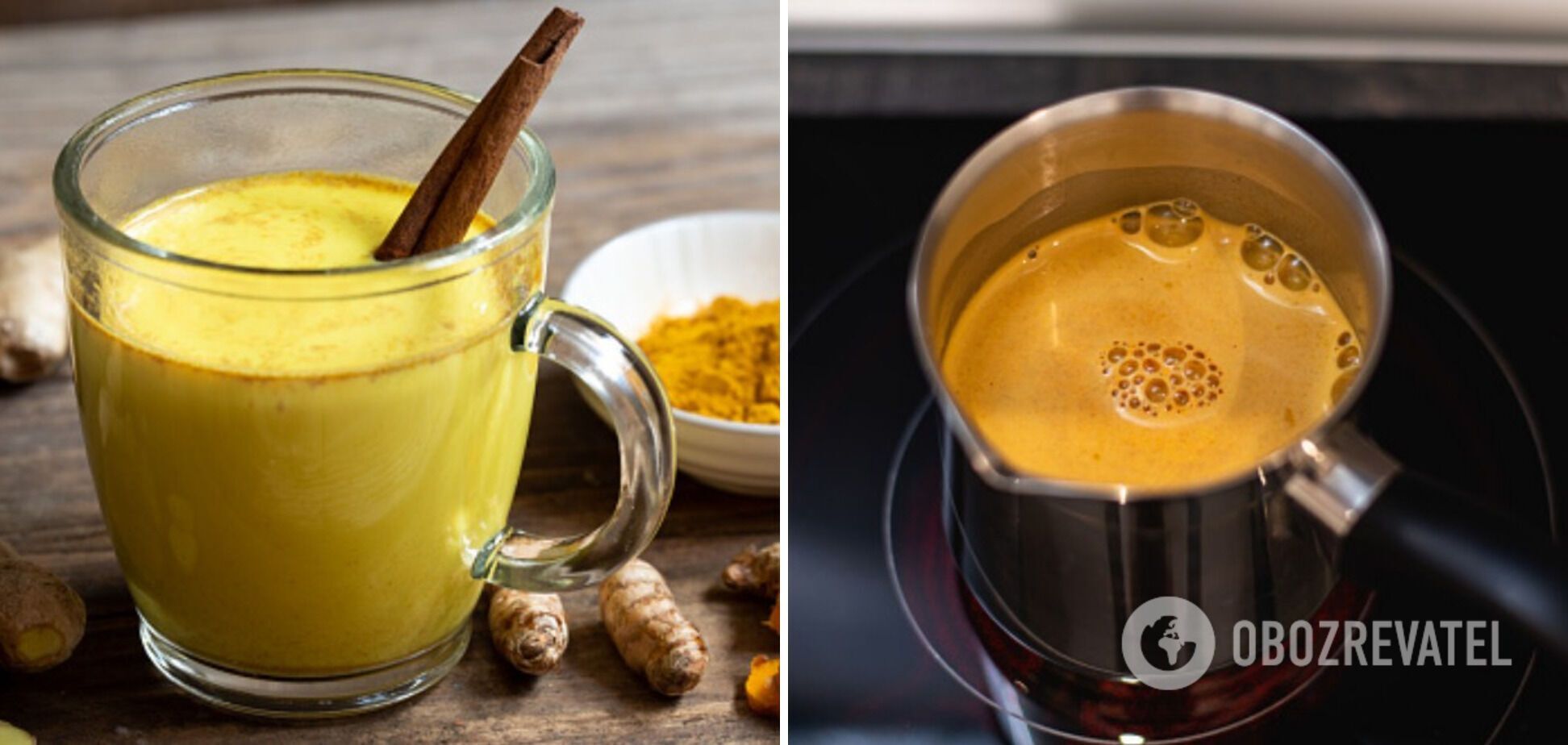 Golden milk with turmeric at home