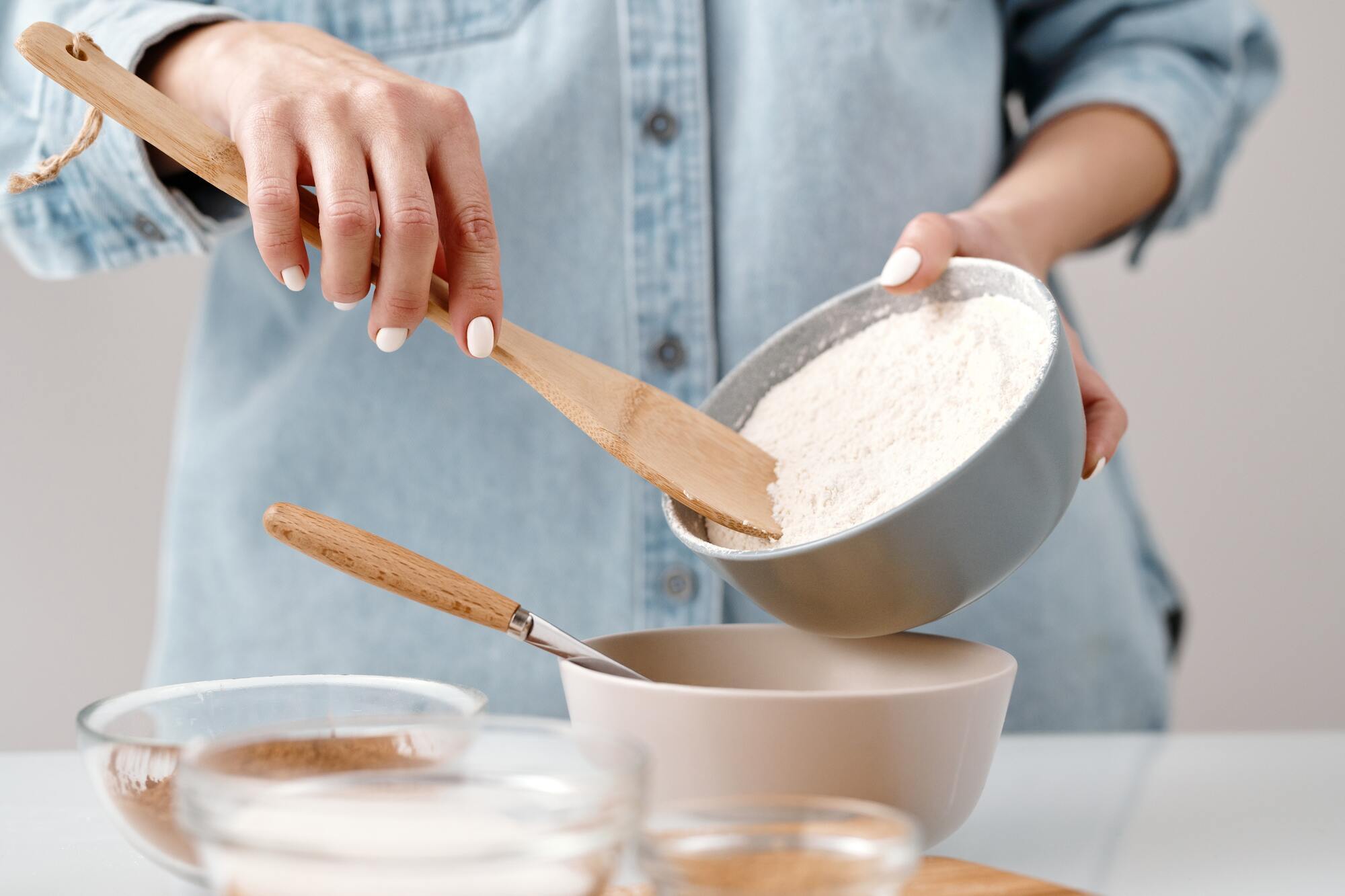 Flour for making baking powder