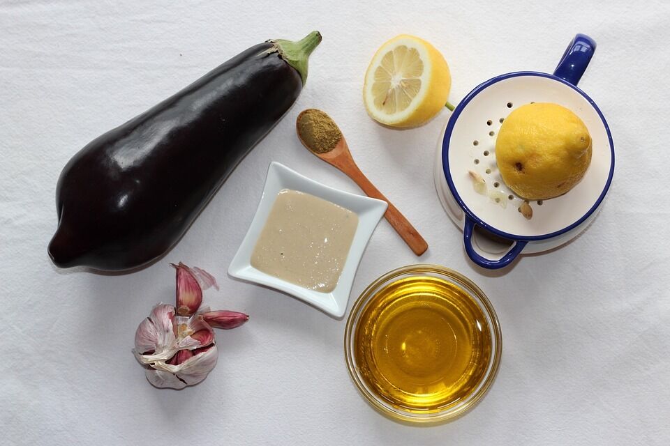 Ingredients for eggplant pate